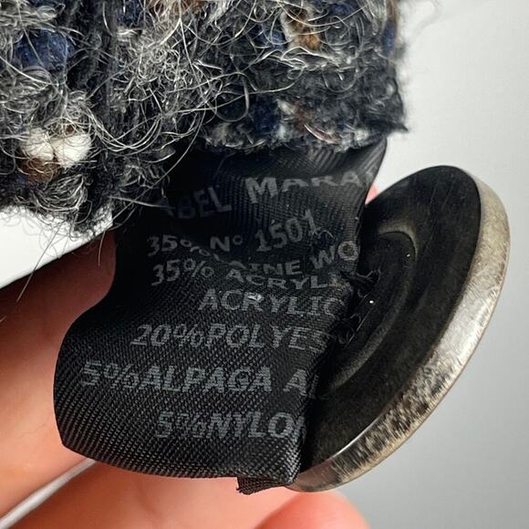 Étoile Isabel Marant Boucle Textured Wool Alpaca Longline Coat Gray SZ 2 MEDIUM - Picture 11 of 15